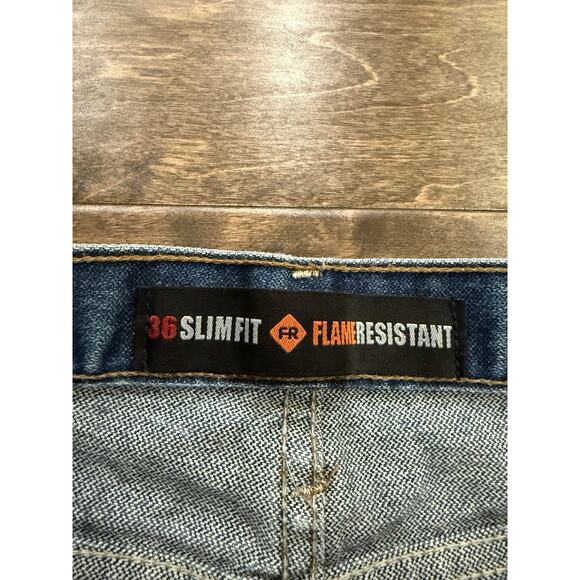 Wrangler FR Mens Blue Workwear Flame Resistant Slim Fit Jeans Size 36 30x34 - Picture 6 of 10